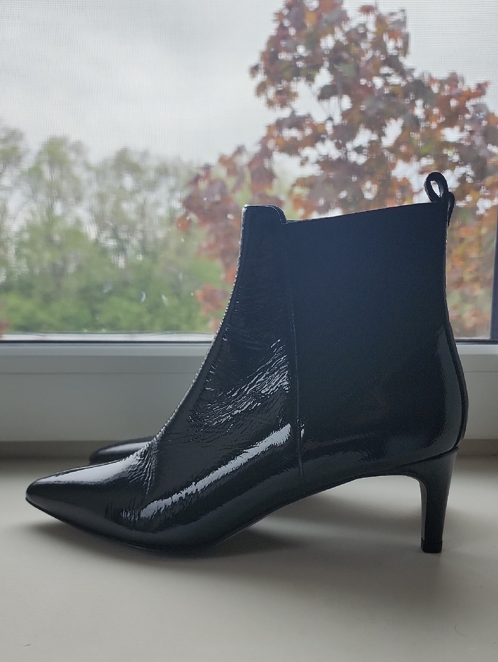 Scarpedarte Patent Leather Black Ankle Boots - Women 39 Fits Like 8-8.5 ITALY